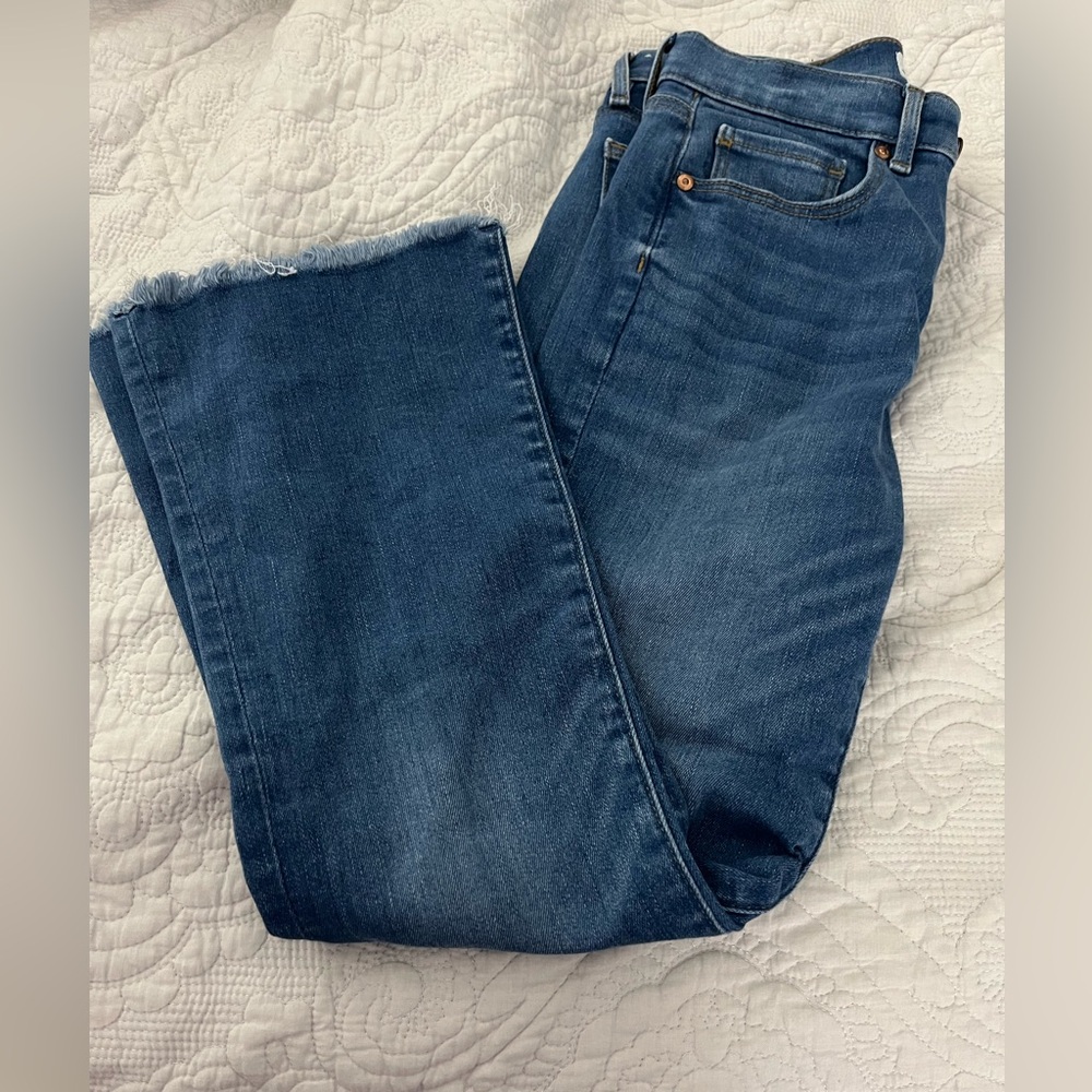 Loft high waisted flare crop 4 petite